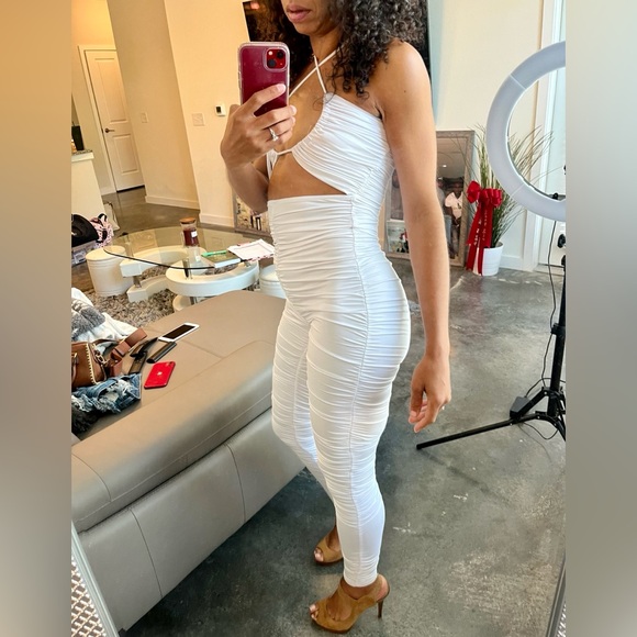 Fashion Nova Snow White Give Me More Ruched Jumpsuit - Picture 2 of 9